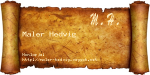 Maler Hedvig névjegykártya